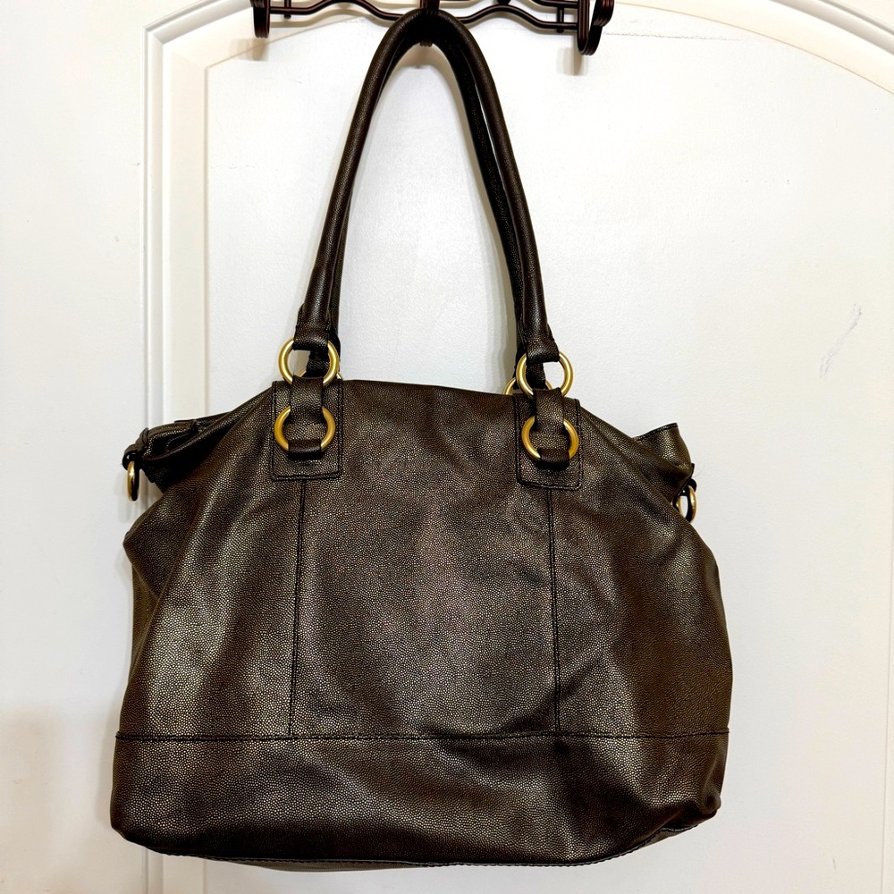 Cole Haan metallic satchel bag